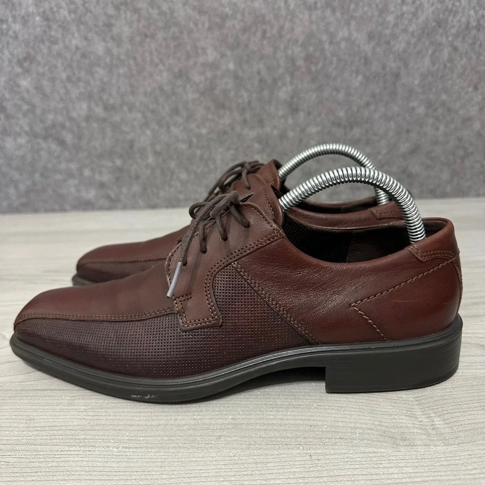 ECCO Minneapolis Perf Bike Tie Men's Size 6 Brown‎ Leather Dress Shoes